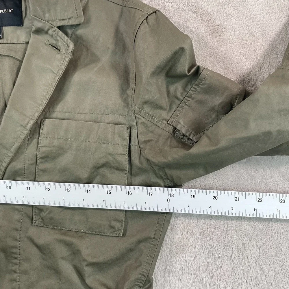 Banana Republic Olive Blazer‎ Jacket Men XS Seaweed Utility Safari Hybrid Zip Up